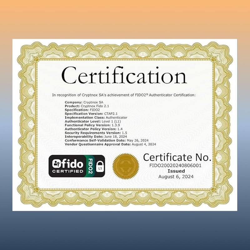 Cryptnox FIDO2 Security Key, Two Factor Authentication (2FA) NFC Security Key, Connect via NFC for Microsoft, Apple, Google, Facebook, Dropbox, Mifare DESFire, Convenient Card Format, FIDO Certified - Image 4